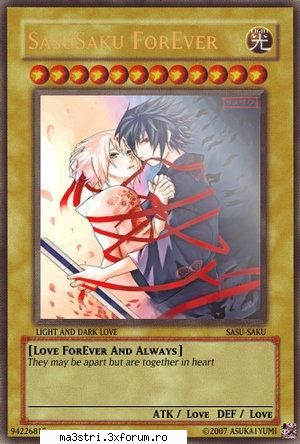 Cupluri Naruto - sakura sasuke2(e super nu? o carte de YU-GI-OH) - Naruto